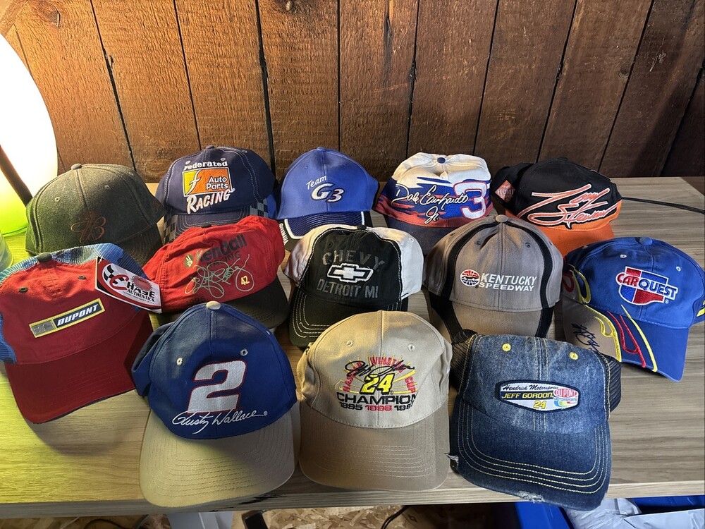13 NASCAR Racing Hats Some NWT Others Are Used And Need A Cleaning